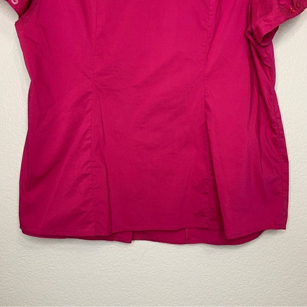 Lane Bryant Pink Short Sleeves Button Down Shirt, Size 22 - Picture 8 of 11